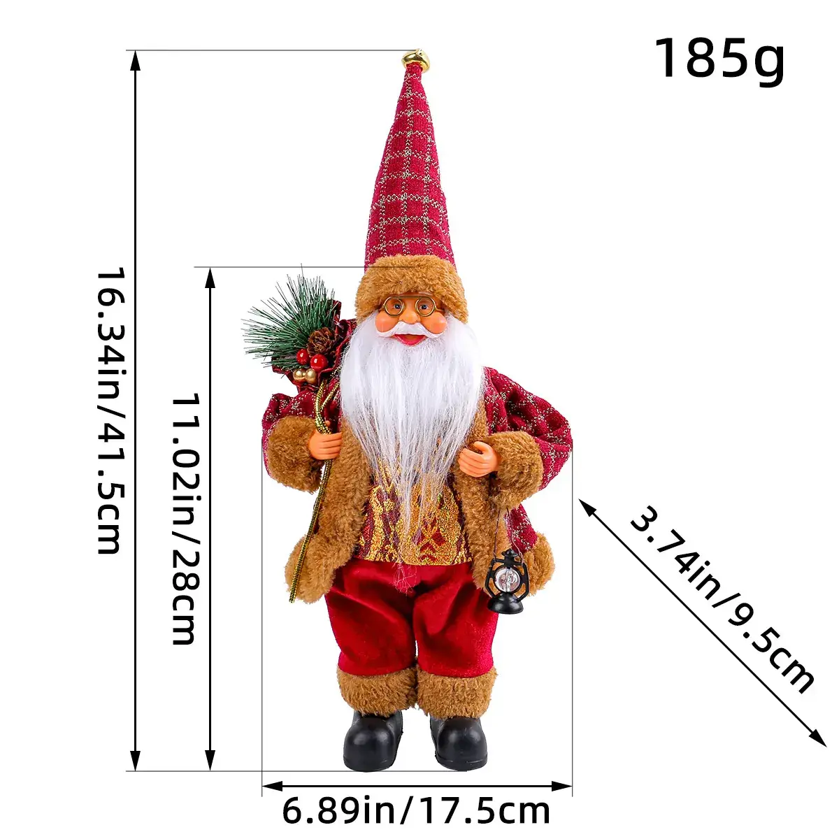 Cross Border Standing Santa Claus Doll Ornament 175g - Image 3