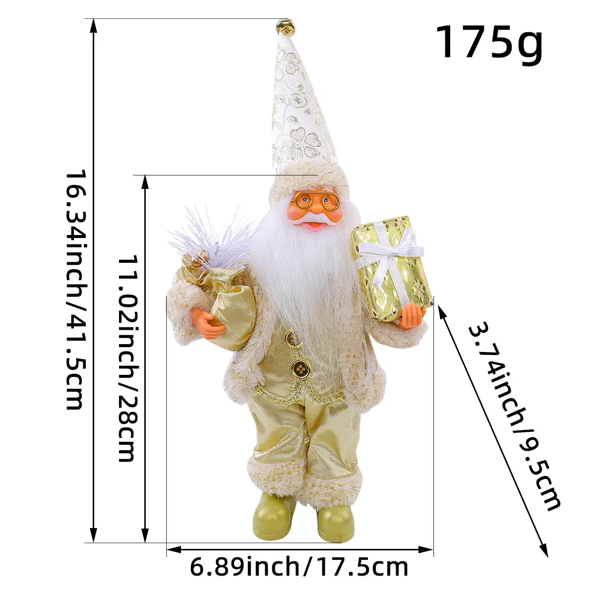 Cross Border Standing Santa Claus Doll Ornament 175g - Image 4