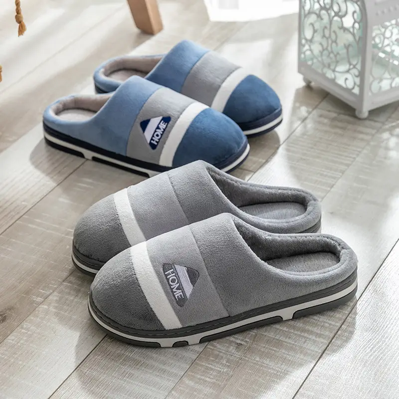 Cotton Slippers Pink Gray Winter Home Warm