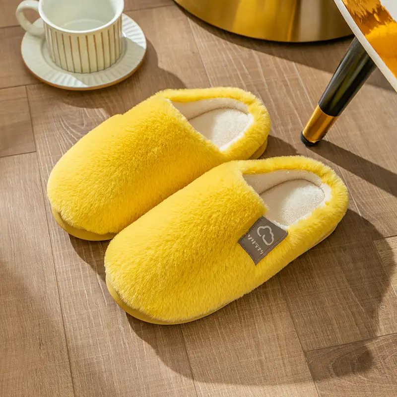 Cotton Slippers Pink Gray Winter Home Warm