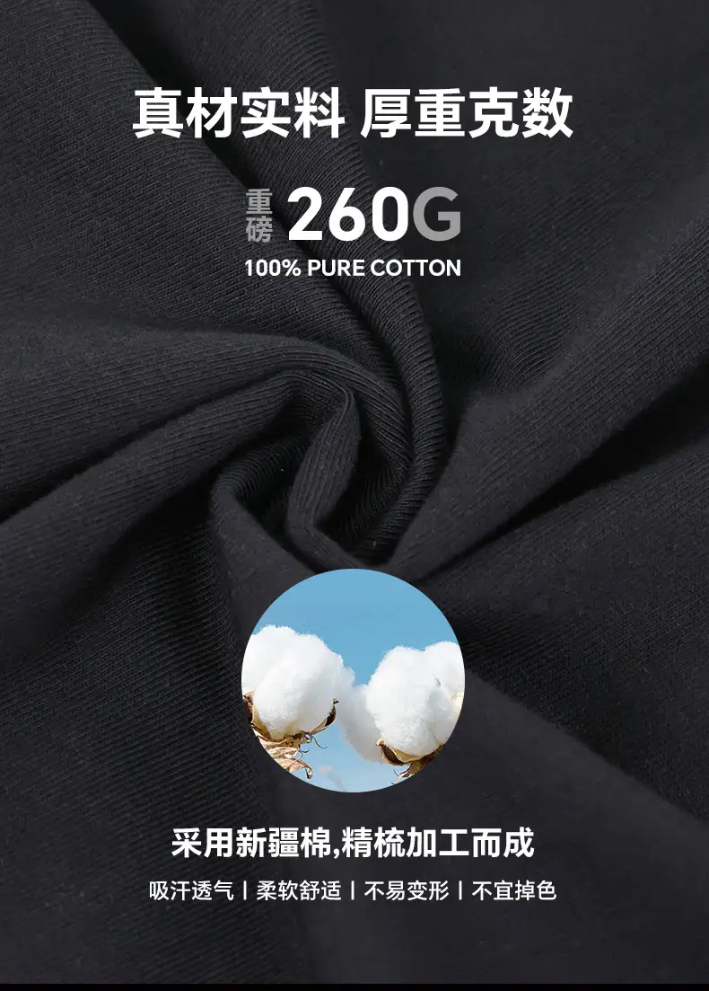 Men Black Cotton T-Shirt Oversized Loose Fit — feature 5