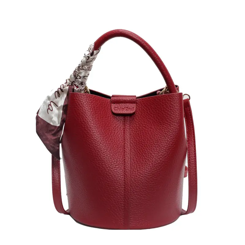 2024 Women's Black Leather Bucket Bag Set of 5 - Image 3