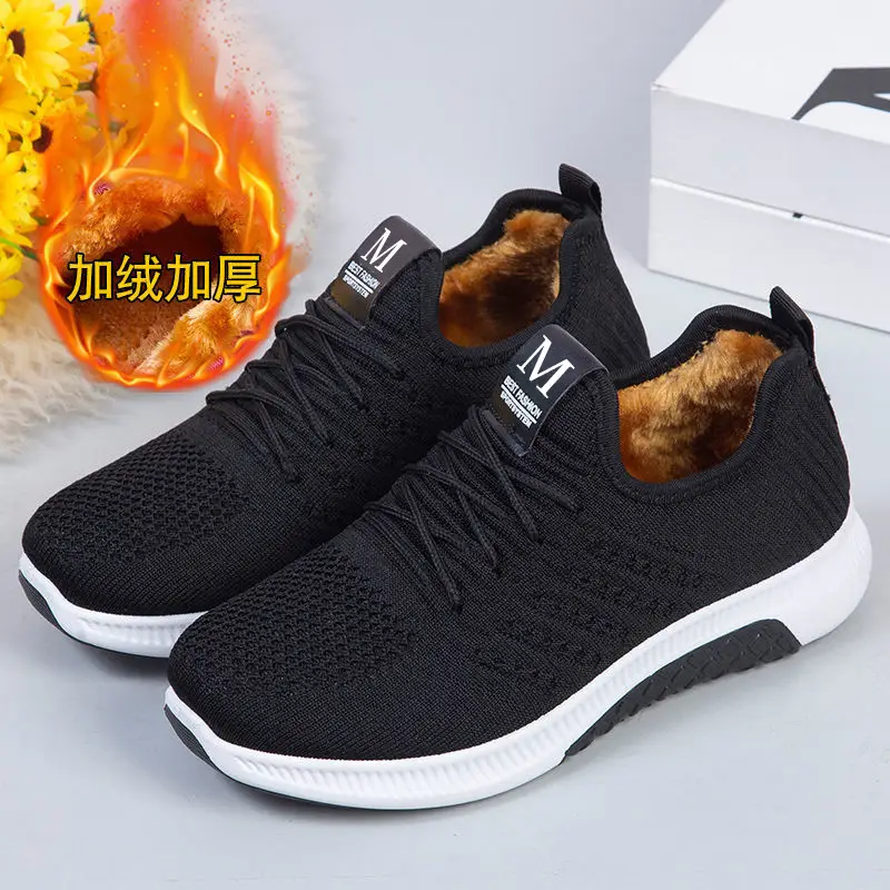 2025 New Old Beijing Cotton Shoes Women's Fashion Casual Women's Cotton Shoes Middle-Aged and Elderly Plus Velvet Warm and Non-Slip Ladieswear's Cotton Shoes
