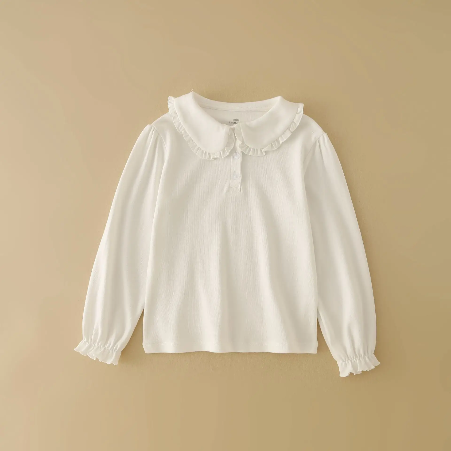 Kids Cotton Polo Shirt Korean Style Long Sleeve