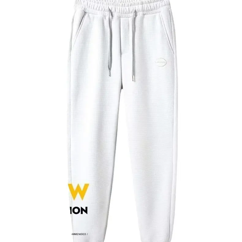 Men's Warm Leg-Tied Sweatpants White Thick Soft All Season - Image 12