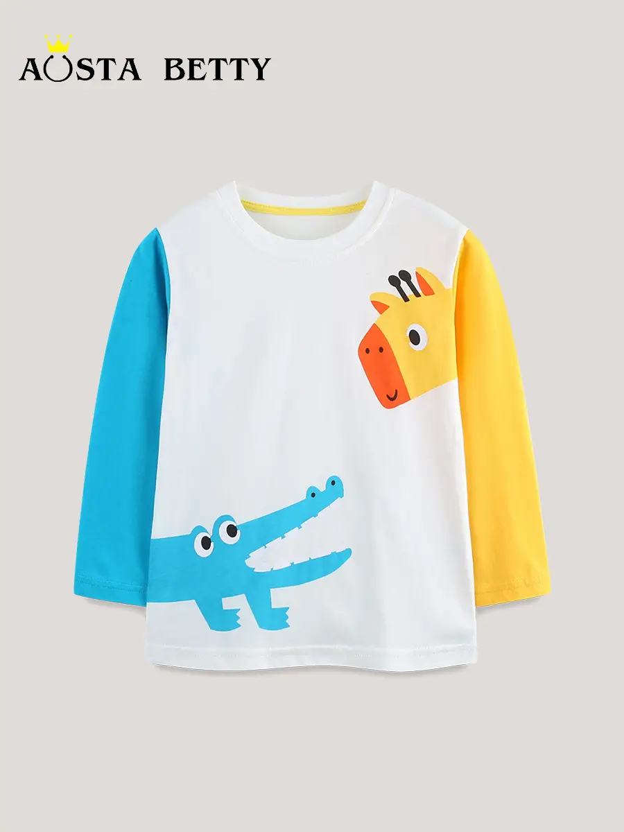 Yellow Cotton Boys T-Shirt Long Sleeve Mixed Batch - Image 2