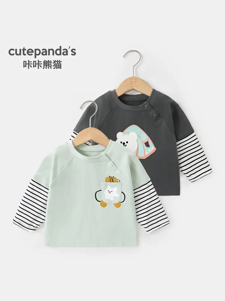 Baby T-Shirt Green Striped Spring Outfit