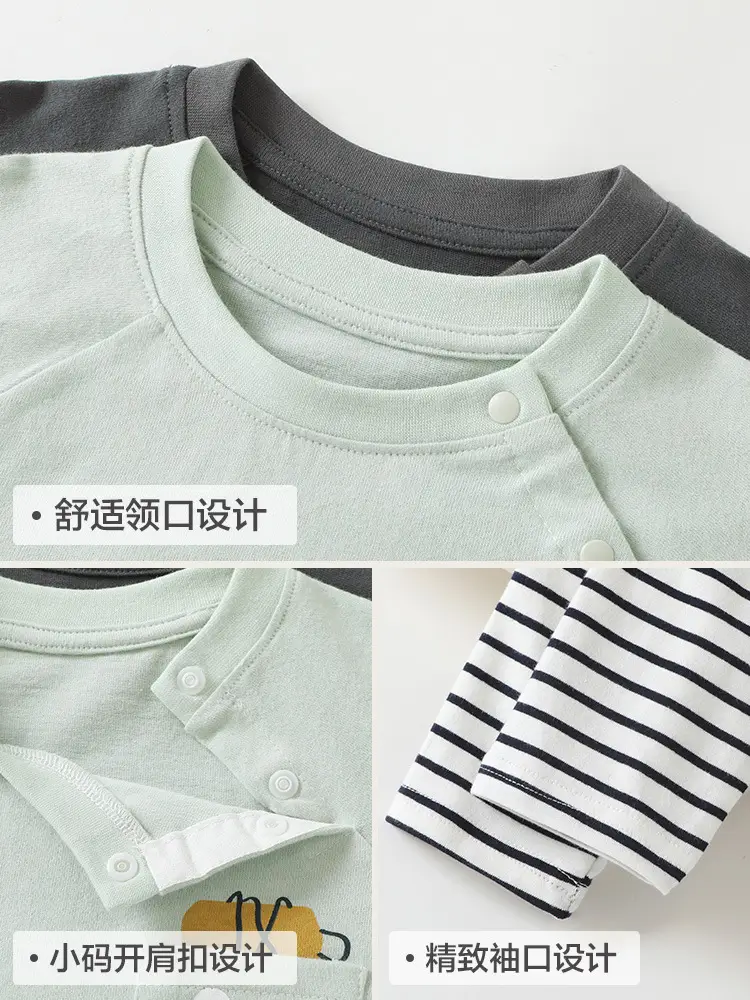 Baby T-Shirt Green Striped Spring Outfit