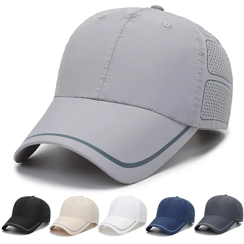 Men White Mesh Baseball Cap with Venting