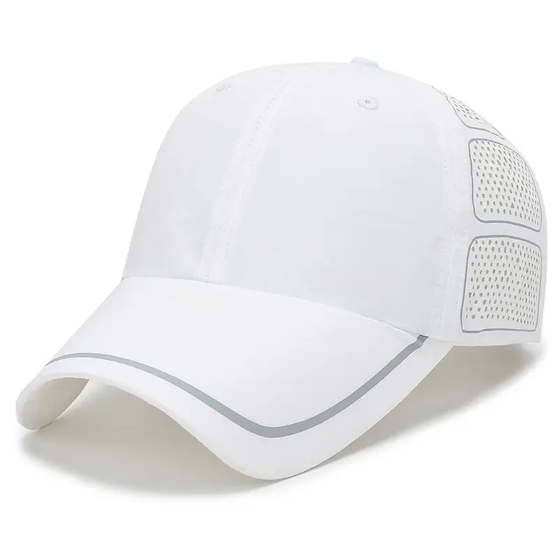 Men White Mesh Baseball Cap with Venting