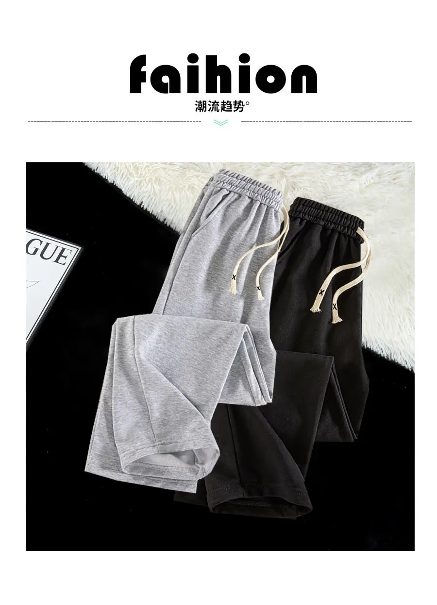Retro Straight Sports Pants Unisex All-match Couple Casual Spring Autumn New Arrival — feature 1