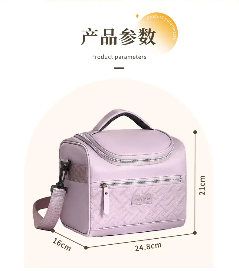 Light Gray Heat Preservation Lunch Bag with Bending Lid — feature 14