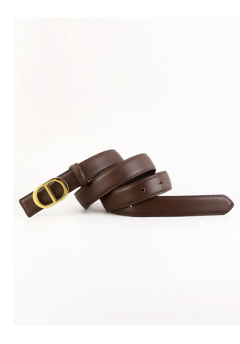 Women's Black Leather Belt with Gold buckle for 2025 — feature 10