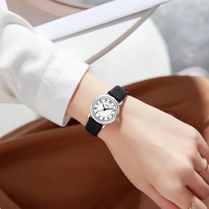 Gold Vintage Women's Quartz Watch with Leather Belt - Image 7
