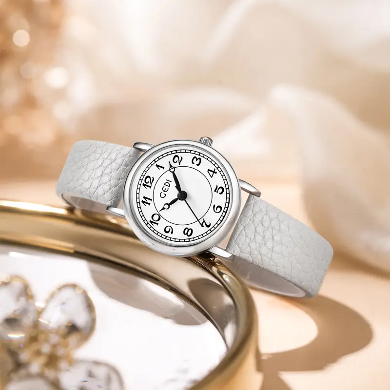 Gold Vintage Women's Quartz Watch with Leather Belt - Image 8