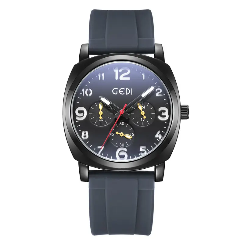 Goldie Men's Black Silicone 3-Eye Watch - Image 2