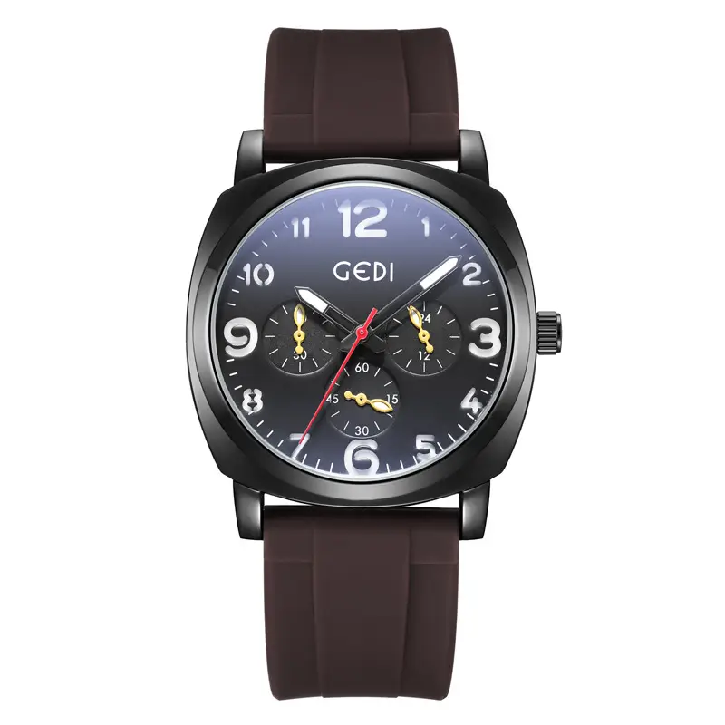 Goldie Men's Black Silicone 3-Eye Watch - Image 3
