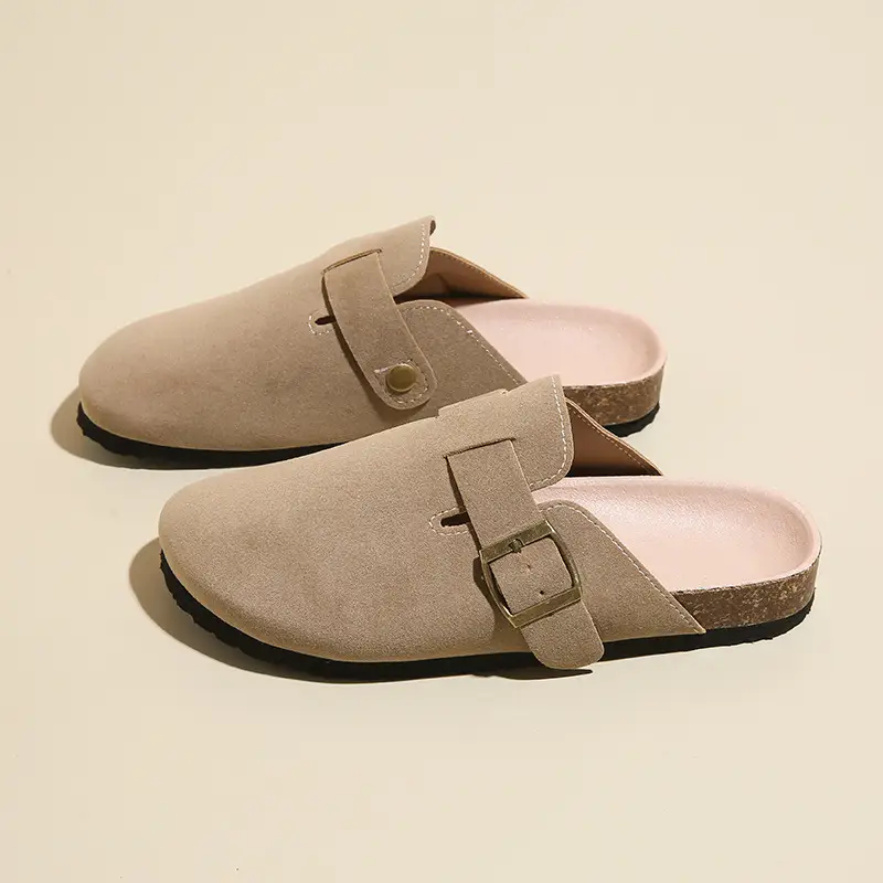 Birkenstock Shoes Women's 2024 New Summer Outer Wear Thick-soled Cork Birkenstock Shoes Sandals Lazy Soft-soled Baotou Half Slippers - Image 8
