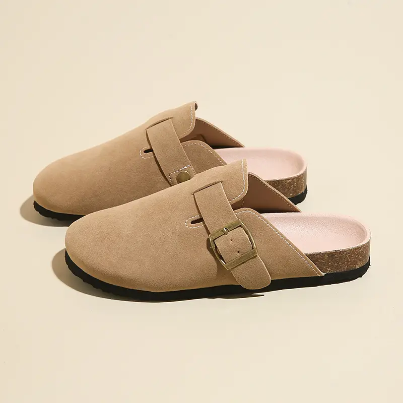 Birkenstock Shoes Women's 2024 New Summer Outer Wear Thick-soled Cork Birkenstock Shoes Sandals Lazy Soft-soled Baotou Half Slippers - Image 9