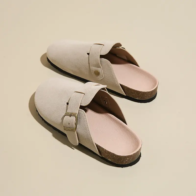 Birkenstock Shoes Women's 2024 New Summer Outer Wear Thick-soled Cork Birkenstock Shoes Sandals Lazy Soft-soled Baotou Half Slippers - Image 10
