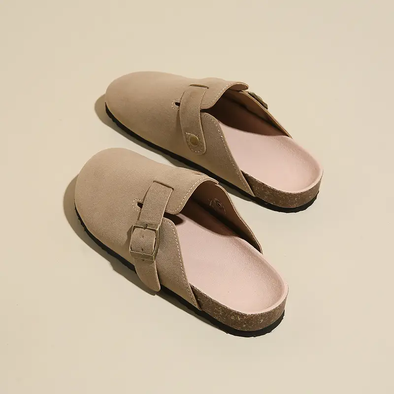 Birkenstock Shoes Women's 2024 New Summer Outer Wear Thick-soled Cork Birkenstock Shoes Sandals Lazy Soft-soled Baotou Half Slippers - Image 2