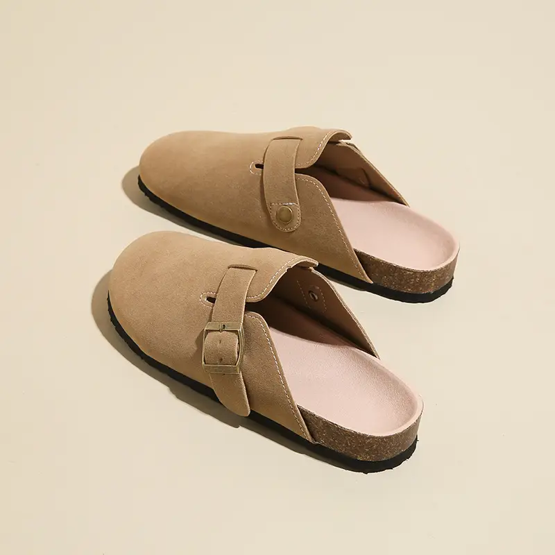 Birkenstock Shoes Women's 2024 New Summer Outer Wear Thick-soled Cork Birkenstock Shoes Sandals Lazy Soft-soled Baotou Half Slippers - Image 3