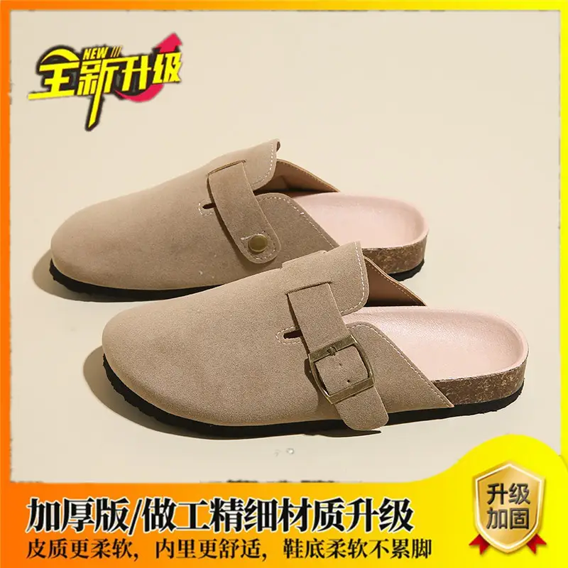 Birkenstock Shoes Women's 2024 New Summer Outer Wear Thick-soled Cork Birkenstock Shoes Sandals Lazy Soft-soled Baotou Half Slippers - Image 5