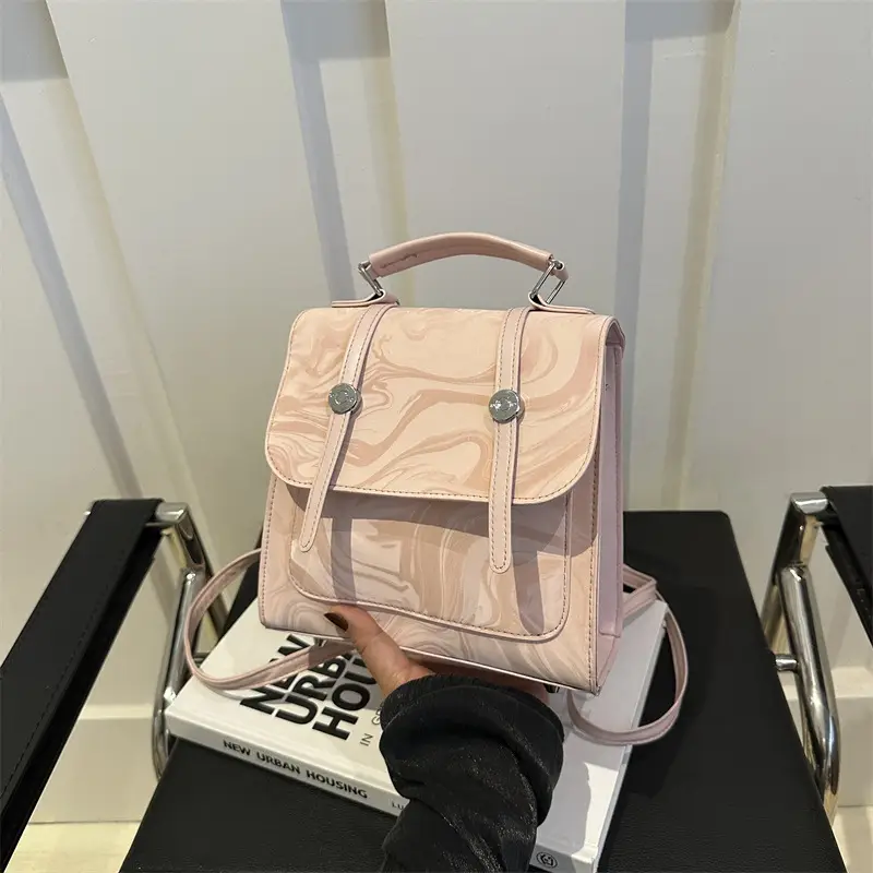 2024 Korean Style Women's Shoulder Bag with Marble Design - Image 5