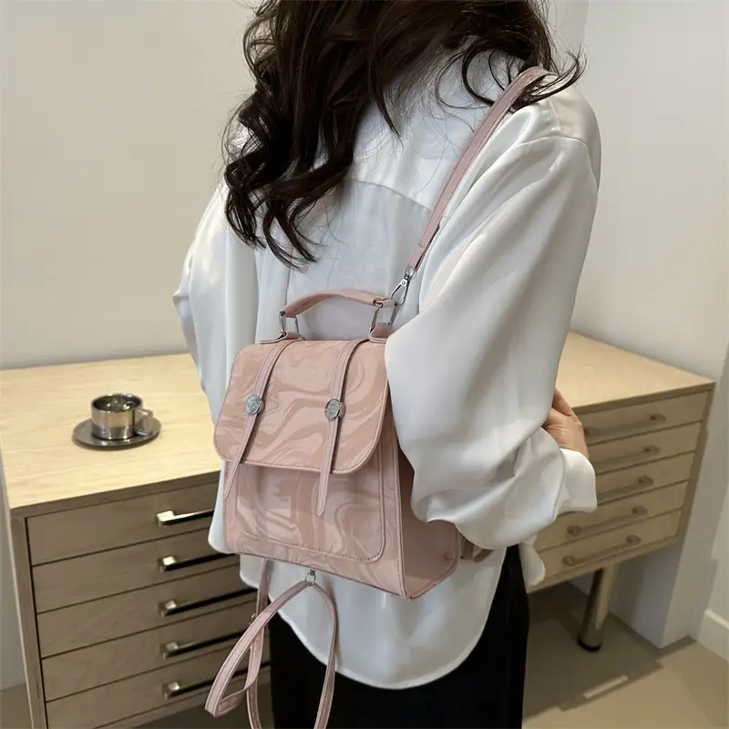 2024 Korean Style Women's Shoulder Bag with Marble Design - Image 7
