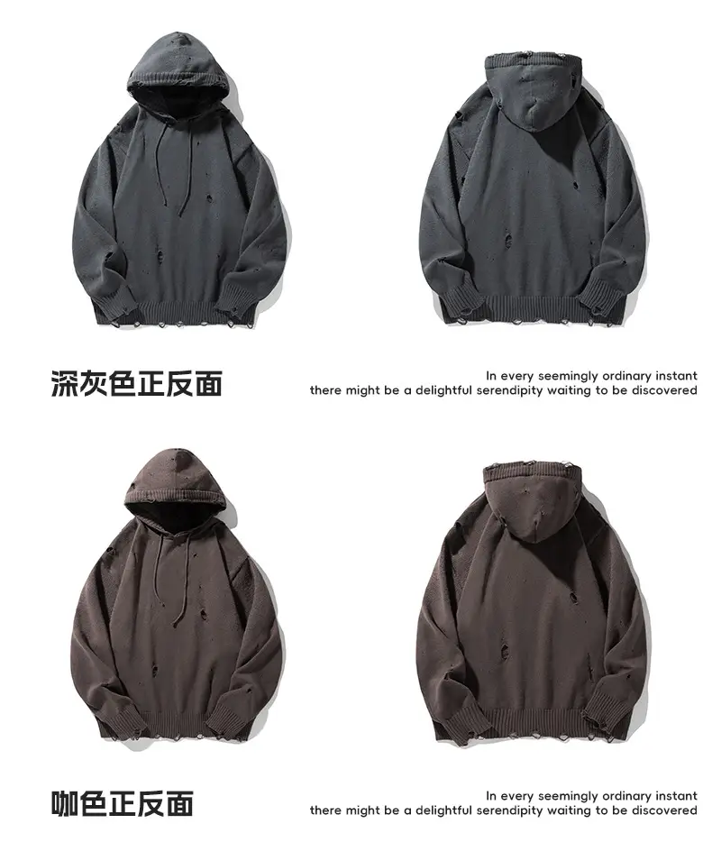 Black Velvet Hoodie with Asymmetrical Hole Design — feature 26
