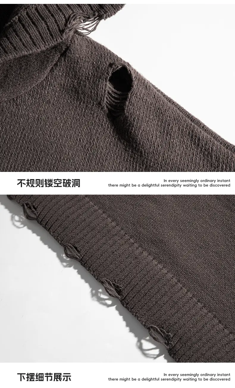 Black Velvet Hoodie with Asymmetrical Hole Design — feature 28