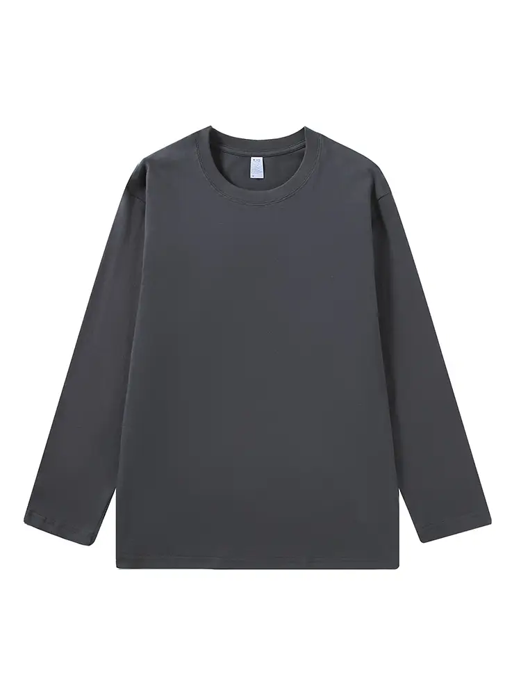 Men Women Heavy Cotton Sweatshirt Brown Long Sleeve