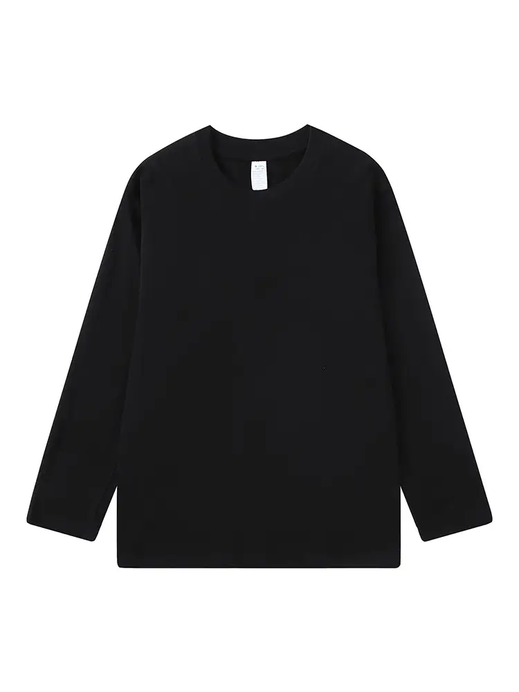 Men Women Heavy Cotton Sweatshirt Brown Long Sleeve