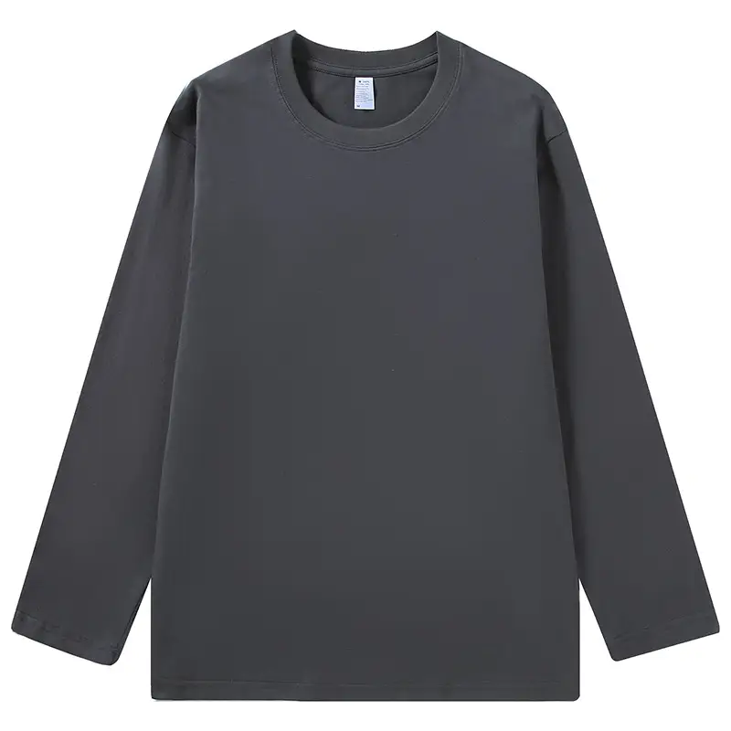 Men Women Heavy Cotton Sweatshirt Brown Long Sleeve