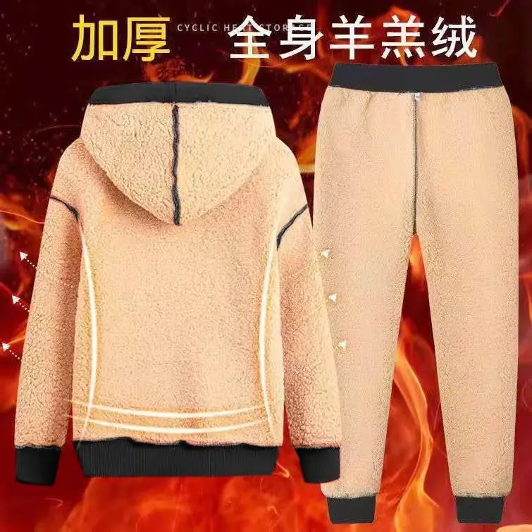 Men's Black Fleece Zipper Coat with Hood — feature 26