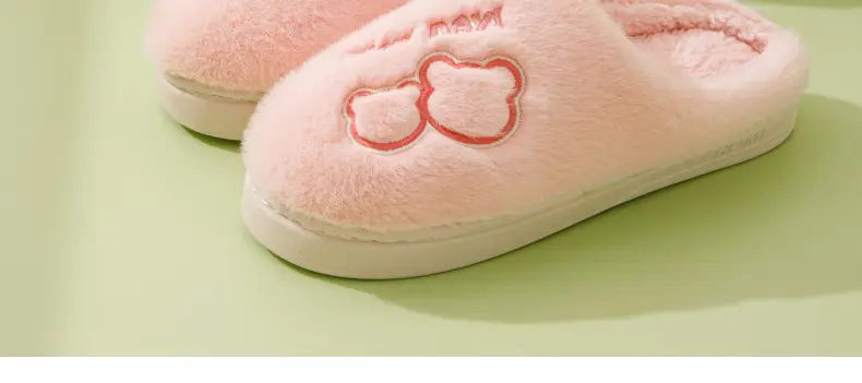 Cotton Slippers Men's Autumn and Winter Indoor Home Comfortable Thick Sole Dung Feeling Plush Warm Couple Shoes for Women — feature 15