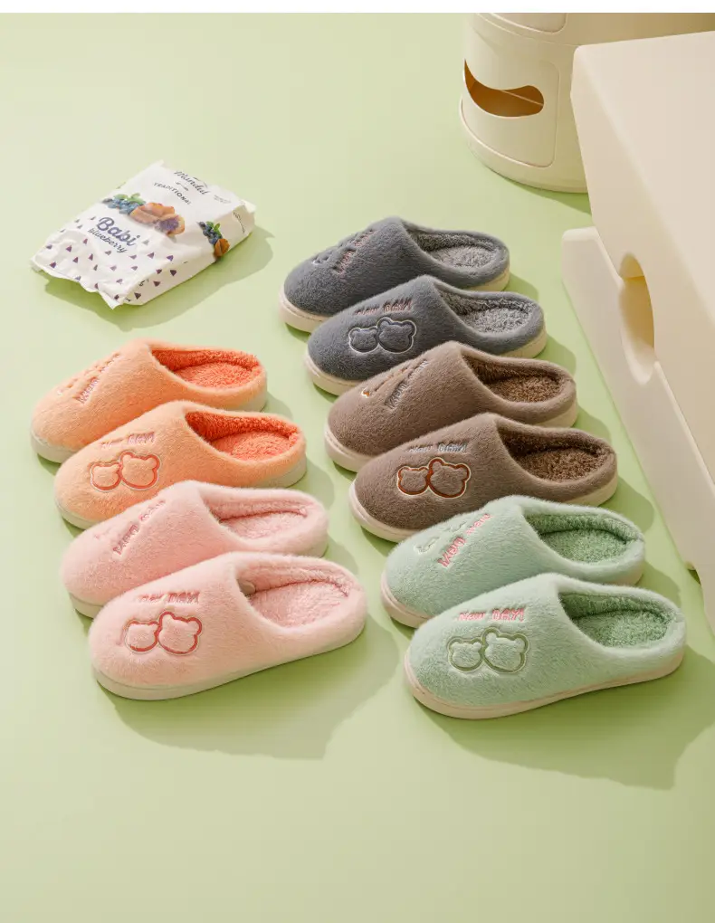 Cotton Slippers Men's Autumn and Winter Indoor Home Comfortable Thick Sole Dung Feeling Plush Warm Couple Shoes for Women — feature 4