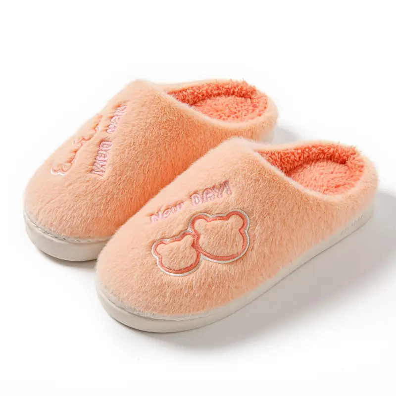 Cotton Slippers Men's Autumn and Winter Indoor Home Comfortable Thick Sole Dung Feeling Plush Warm Couple Shoes for Women - Image 2