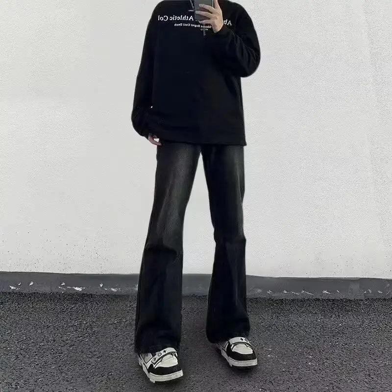 Men Black Skinny Jeans High Street Gradient Vibe