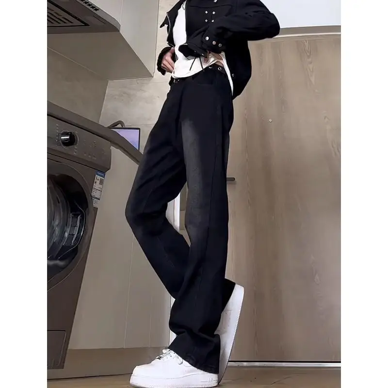 Men Black Skinny Jeans High Street Gradient Vibe