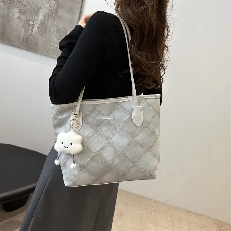 Women's Rhomboid Casual Shoulder Bag Grey 2024 - Image 10