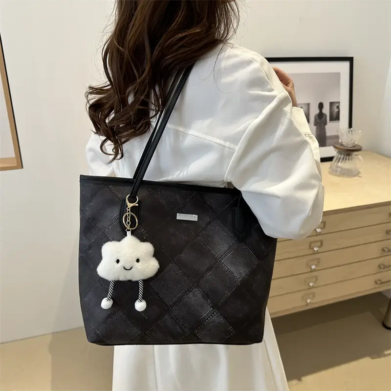 Women's Rhomboid Casual Shoulder Bag Grey 2024 - Image 11