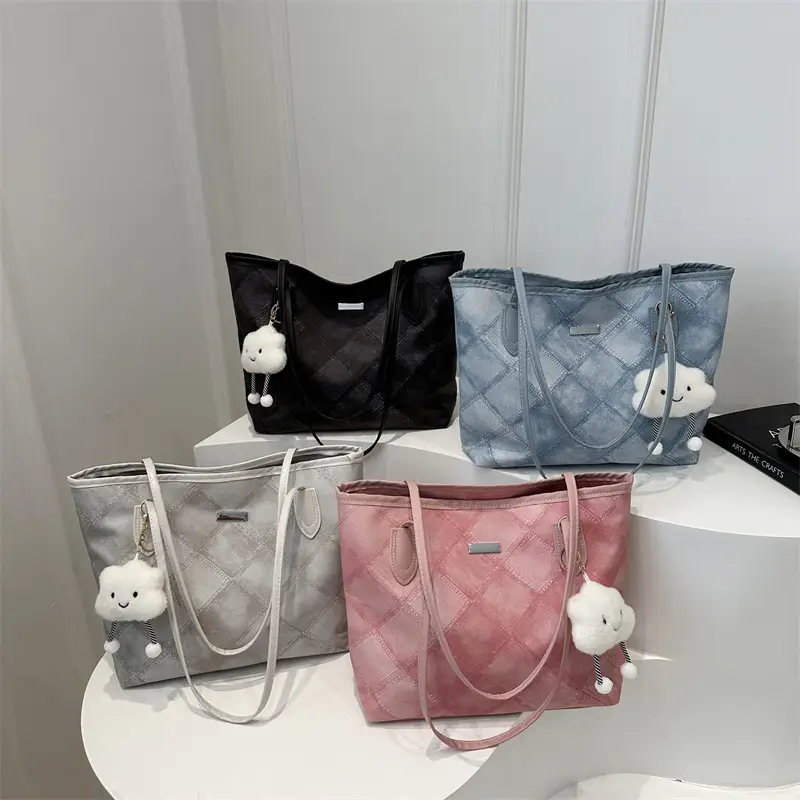 Women's Rhomboid Casual Shoulder Bag Grey 2024 - Image 12