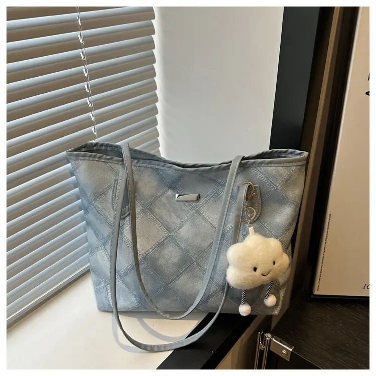 Women's Rhomboid Casual Shoulder Bag Grey 2024 — feature 11