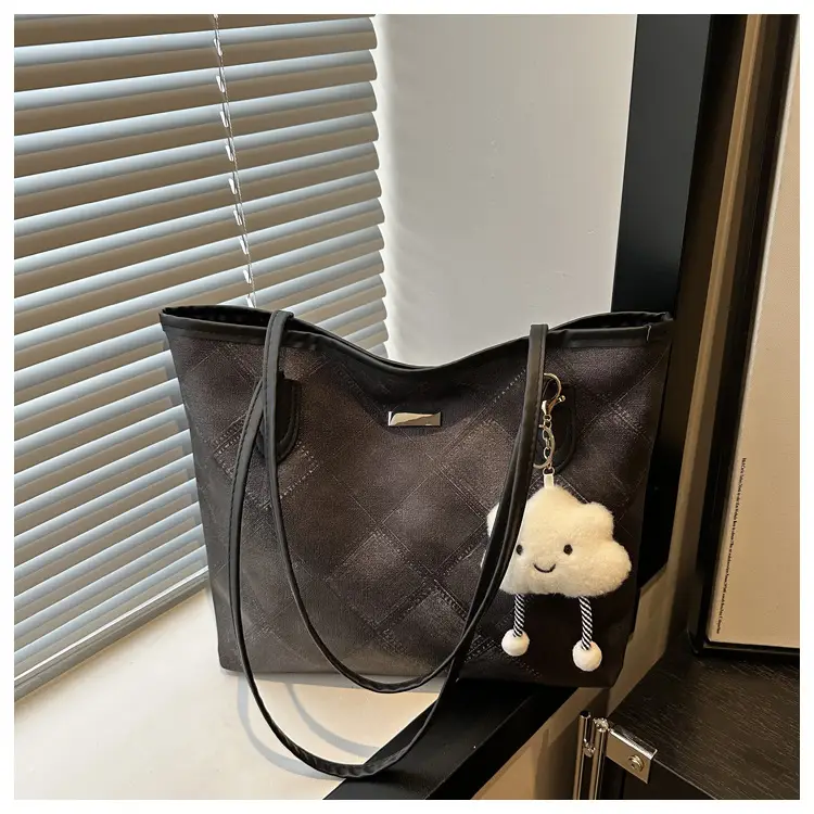 Women's Rhomboid Casual Shoulder Bag Grey 2024 — feature 12
