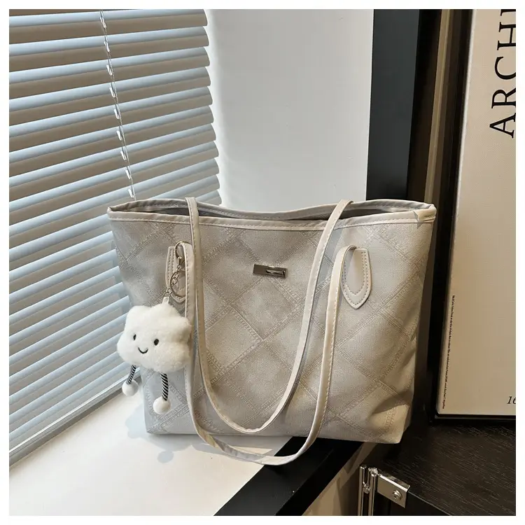 Women's Rhomboid Casual Shoulder Bag Grey 2024 — feature 13