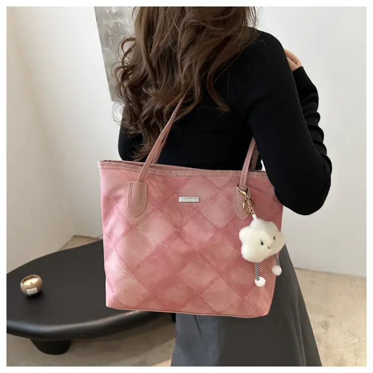 Women's Rhomboid Casual Shoulder Bag Grey 2024 — feature 15
