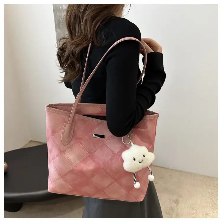 Women's Rhomboid Casual Shoulder Bag Grey 2024 — feature 16