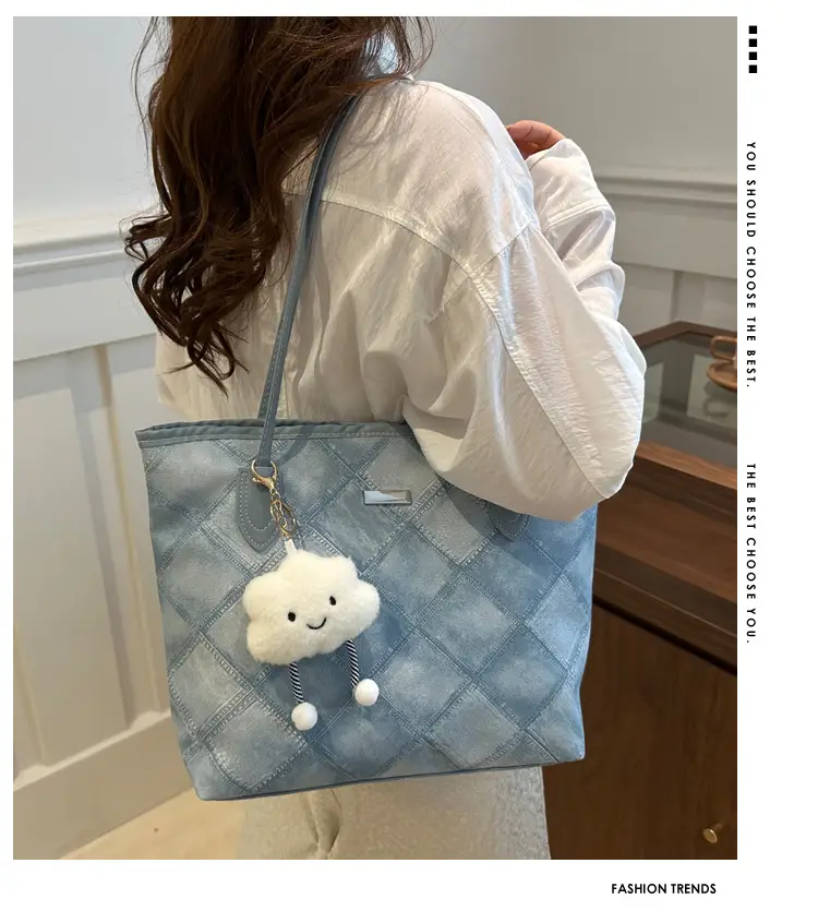 Women's Rhomboid Casual Shoulder Bag Grey 2024 — feature 2
