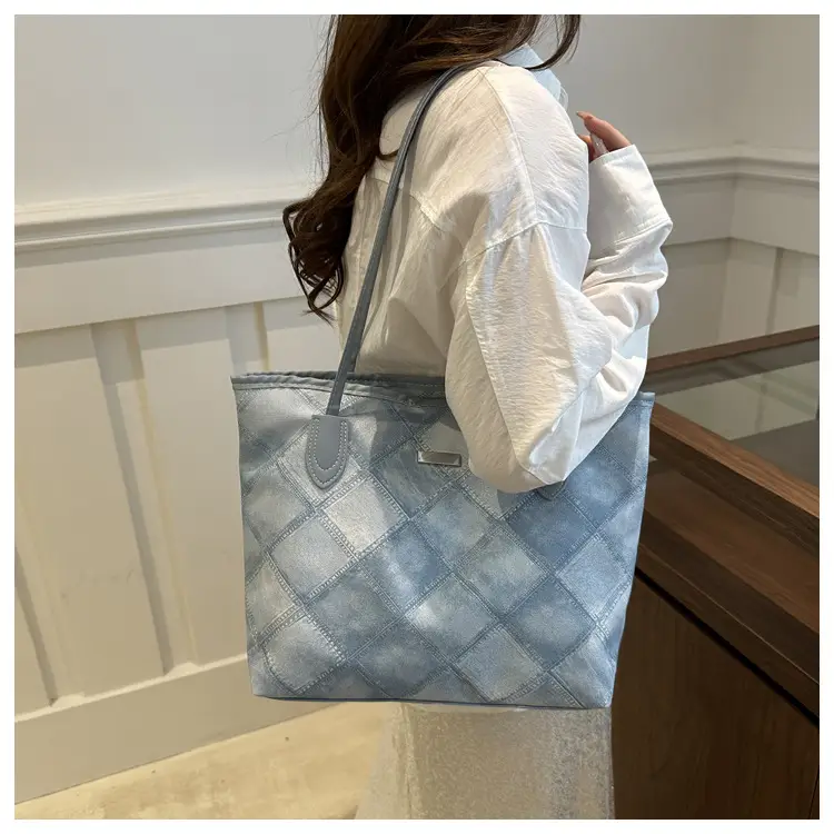 Women's Rhomboid Casual Shoulder Bag Grey 2024 — feature 28